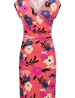 Ragwear Etuikleid Crupi Print figurbetontes Sommerkleid mit Raffung an der Taille