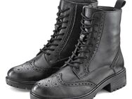 LASCANA Schnürboots Schnürstiefelette, Ankle Boots, Leder, Schnüren & Reißverschluss