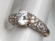 Edelsteinschmuck, Ring 925 Silber, vergoldet, Weistopas - Fintel