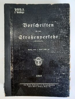 Buch Vorschriften für den Straßenverkehr. vom 1. April 1940 - Berlin Lichtenberg