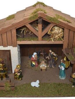 Alfred Kolbe Krippe Weihnachtsdeko (12-tlg), in Handarbeit gefertigt, mit Krippenfiguren