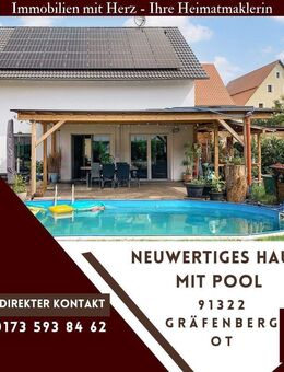 Neuwertiges Einfamilienhaus mit Pool und Terrassenspielbereich - Passivhaus - Gräfenberg
