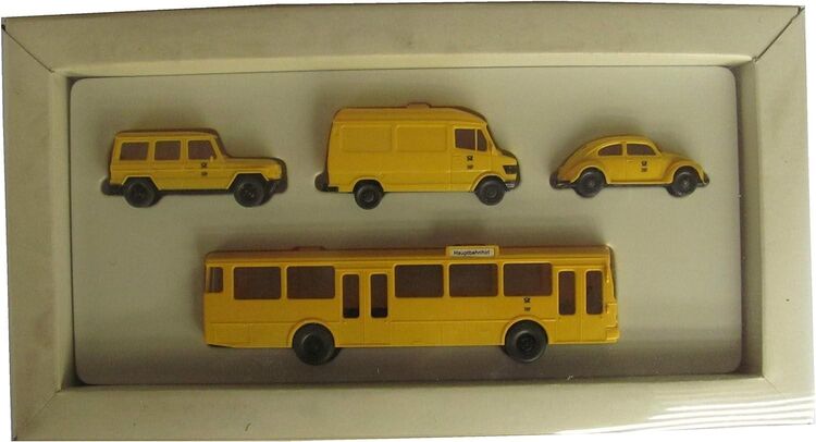 DBP Deutsche Bundespost - 4er Set mit Bus, Pkw, Kleintransporter & Geländewagen - von Wiking - Doberschütz