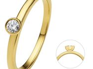 ONE ELEMENT Diamantring 0.1 ct Diamant Brillant Zarge Ring aus 585 Gelbgold, Damen Gold Schmuck Zarge