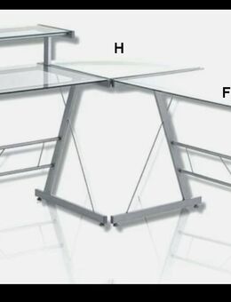 toller praktischer XXL Glas - Eckschreibtisch – L Form - schlicht, zeitlos, tolles Glasdesign – passt zu jeder Büroeinrichtung - Niederfischbach