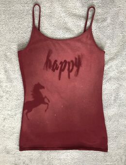 HANDMADE Träger Top Spaghetti Shirt mit Motiv ⭐Handarbeit | Einzelstück, Gr. S - Berlin