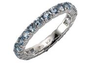Zeeme Fingerring Silber 925 rhodiniert mit 24x Blautopas (beh)