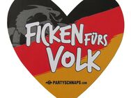 F i c k e n Likör - ...... fürs Volk - 9 Stück - Aufkleber in Herzform - 8,2 x 7,7 mm - Doberschütz