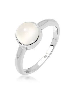 Elli Fingerring mit Mondstein rund 925 Sterling Silber