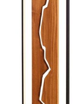 Brilliant LED Stehlampe Thunder, LED fest integriert, Warmweiß, 115 x 12,5 cm, Holz/Metall, braun/schwarz, indirekte Beleuchteung