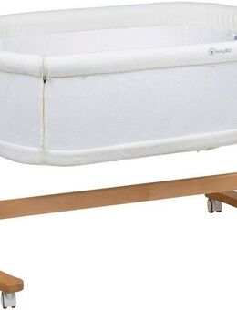 BabyGo Beistellbett Amila, beige white, mit Schaukelfunktion