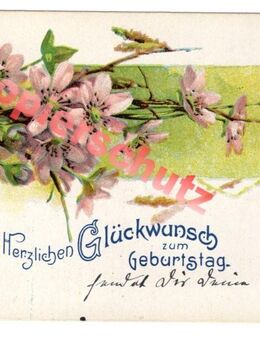 Alte Grußkarte „Herzlichen Glückwunsch zum Geburtstag“, gel. 1910 - Landsberg