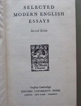Selected Modern English Essays (1956) - Münster
