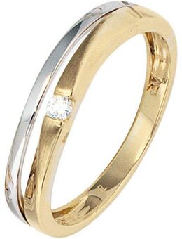 JOBO Goldring, 333 Gelbgold Weißgold mit Zirkonia