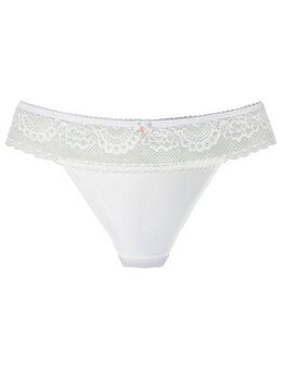 LASCANA High-Waist-String mit breitem Bund aus floraler Spitze