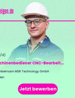 Maschinenbediener CNC-Bearbeitungsmaschinen (m/w/d) - Ahlen