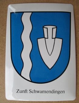 Sächsiilüüte Zunftwappen Schwamendingen 1975 Postkarte aus Blech - Volketswil