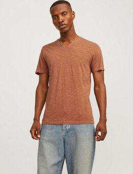 Jack & Jones T-Shirt JJESPLIT NECK TEE SS NOOS mit V-Ausschnitt