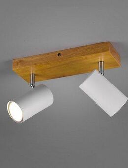 TRIO Leuchten Deckenstrahler Marley, ohne Leuchtmittel, mit Holz Baldachin, Strahler dreh- und schwenkbar