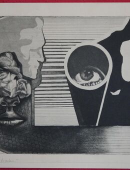 Grafik , Krieg und Frieden , Abzug e/a , signiert H. Glück ,M58 - Görlitz