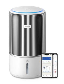Philips Kombigerät Luftbefeuchter und -reiniger AC3420/10 PureProtect Water 3400 Series, HEPA- und Aktivkohlefilter, für 78 m² Räume, mit 300 m³/h CADR und 650 ml/h Befeuchtungsrate, WLAN, Air+ App