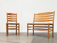 Papercord Oak Bench Chair Bank Stuhl zu Mid Century Teak 60er 70s - Hamburg Hamburg-Nord