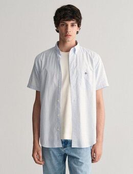 Gant Kurzarmhemd Regular Fit Gingham Popeline Hemd strapazierfähig pflegeleicht kariert mit einer kleinen Logostickerei auf der Brusttasche