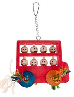 TIAKI Holzspielzeug Doppeldeckerbus für Vögel - L 13 x B 11,5 x H 3 cm