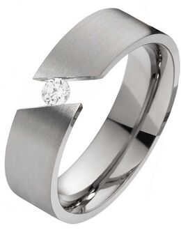 Damenring Titanring DT048 mit Zirkonia und gratis Gravur - Aholming