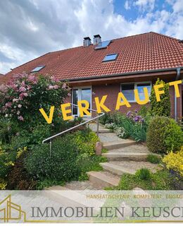 Großer Traumgarten vom Profi angelegt mit viel Platz über 3 Etagen in DHH mit überd. Terrasse- Hinterbebauung ggfs. möglich - Marschacht