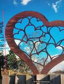 Rost-Dekoration Herzen - Imitation für den Garten / Terrasse / den Balkon in 42549