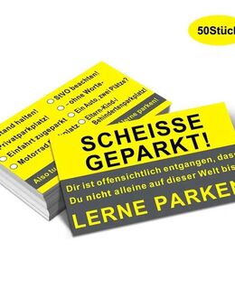 ​50 Stück Lustige Parkkarten – Humorvolle Warnungen für schlechtes Parken Set34252 - Wuppertal