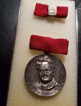 DDR , FRITZ HECKERT MEDAILLIE ( FDGB ), SILBERSTUFE ; mit IT SPANGE - Neubrandenburg