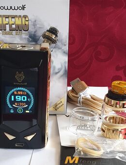 Snowwolf MFENG ,Tank Kit, Limited Edition 3 D Wolf !! FP. 70€. Gebraucht. Top Zustand. SAMMLUNGSVERKLEINERUNG! Akkuträger, E Zigarette, Mod Box, Vape. - Bühl