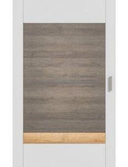 INOSIGN Standvitrine Aska, Höhe 202cm, Metallgriff, 1 Glastür, 1 Glaseinlegeboden, 6 Fächer (1-St) Matte Optik, 2-farbig, Vitrine, Vitrinenschrank, Hochschrank, Schrank
