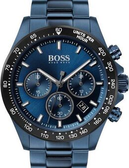 BOSS Chronograph HERO 1513758, Quarzuhr, Herrenuhr, Armbanduhr, Stoppfunktion, Edelstahlarmband