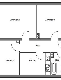 3 Zimmer Wohnung (1 - 2 Personen) Friedrich-Ebert-Straße 86, 35039 Marburg - Marburg