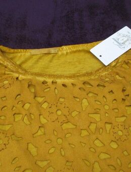 NEU mit ETIKETT * Blumen * Blüten * Flower- Power * Cout Outs * Pailletten * Longsleeve * Langarm * T- Shirt "Elegance E" Made in Italy * Gr. 38- 40/ S- M * mais- senf- gelb * - Riedlingen