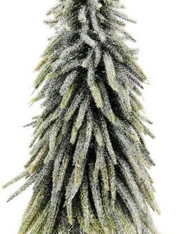 I.GE.A. Dekobaum Weihnachtsdeko, Weihnachtsbaum (1 St), Künstlicher mini Tannenbaum geeist auf Holzsockel 32 cm