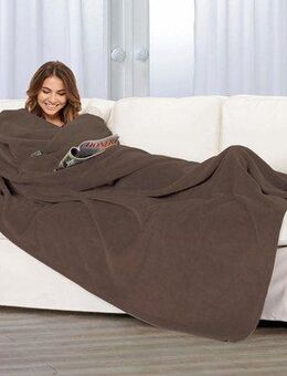 Einschlagdecke Ärmeldecke, Gözze, mit Brusttasche und integrierter Handytasche, Kuscheldecke