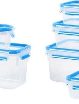 Emsa Frischhaltedose N10316 Clip & Close, Kunststoff, (Set, 14-tlg., Größen: 0,15/0,2/2*0,55/1,1/1/2,2 Liter), 100% dicht&hygienisch, Frischedichtung, BabyCare Norm, made in Germany