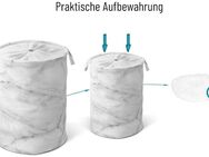 Sanilo Wäschekorb Marmor, kräftige Farben, samtweiche Oberfläche, mit Deckel