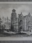 L`eglise Saint-Slupice, de Pferrefornds, visitee par Leurs Majestes., Kirche Frankreich , Grafik , Felix - Thoriony , M70 in 02828