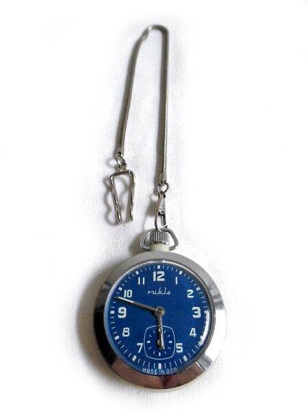Blaue Taschenuhr von Ruhla - Nürnberg