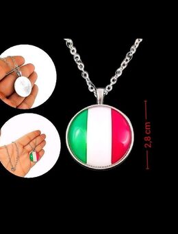 Italien Fahne Anhänger Rund mit Halskette Modeschmuck Italienische Flagge 9,90 €* - Villingen-Schwenningen