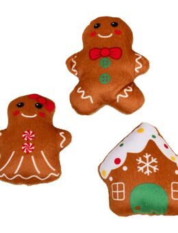 TIAKI Katzenspielzeug-Set Lebkuchen-Familie - 3er Set
