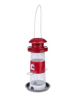 TIAKI Vogelfutterspender Leuchtturm aus Metall - Ø 17 x H 26,5 cm