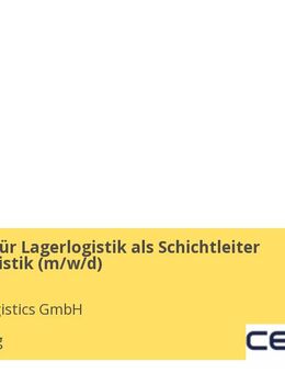Fachkraft für Lagerlogistik als Schichtleiter Lager / Logistik (m/w/d) - Hamburg