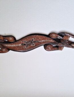 Gecko Echse Tribal Deko Figur Wanddeko Afrika Holz 100cm versch. Ausführungen - Lübeck