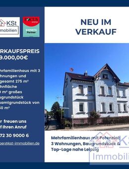 3-Familienhaus mit Baugrundstück - perfekt für Familien, Kreative und Freiberufler. - Böhlen (Sachsen)